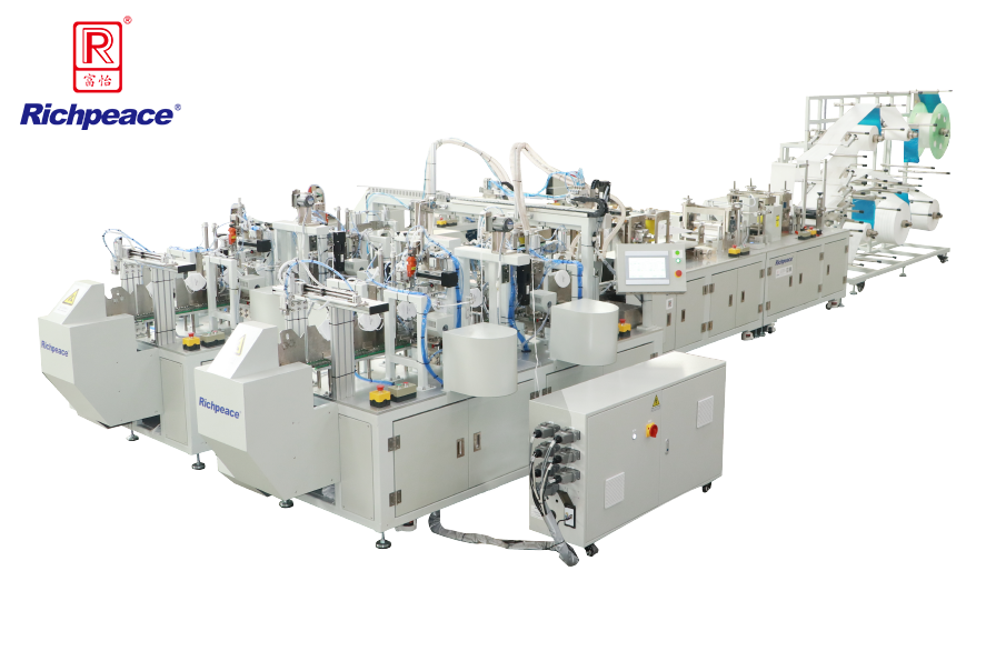 富怡折疊口罩一拖二全自動(dòng)生產(chǎn)線（焊頭帶）